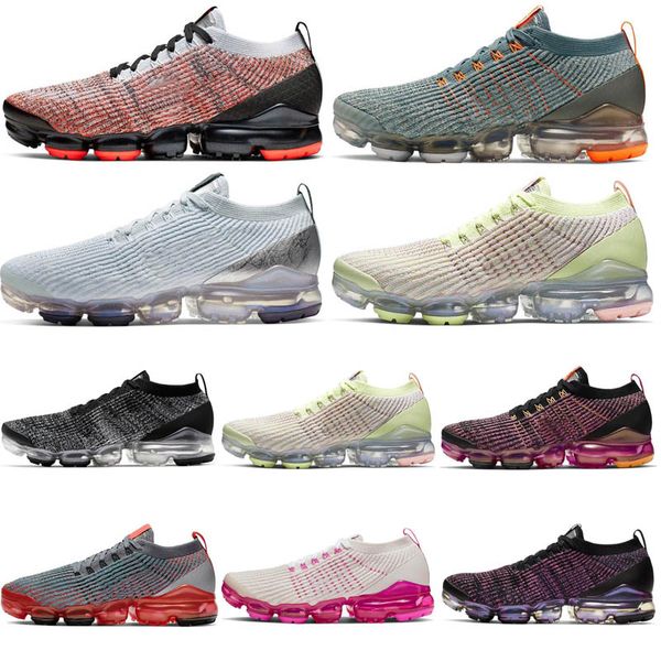

2019 new fly 3.0 men women running shoes triple black white blue knit 3s jogging sneakers designer sport shoes 36-45