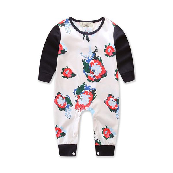 

toddler baby girls clothes floral long sleeve romper jumpsuit playsuit outfit baby clothing 0-24m, Blue