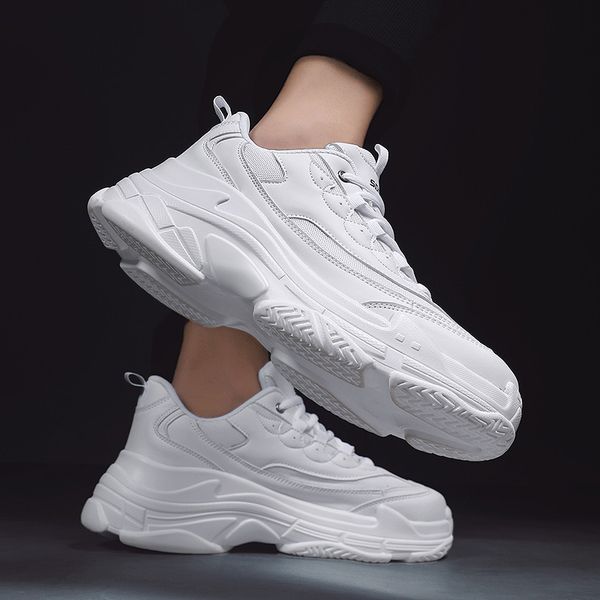

new thick bottom sports casual low-men's shoes white shoes super light, absorption, comfortable, stylish, breathable s