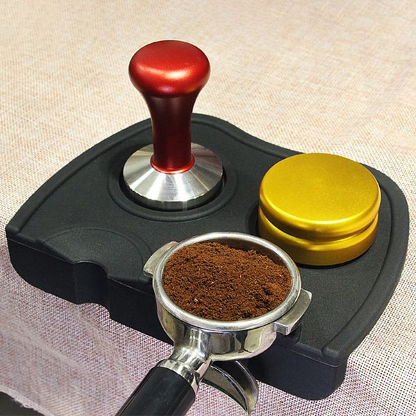 

coffee tamper mat holder espresso maker support base non-slip flexible corner pad barista coffee tea bar tool