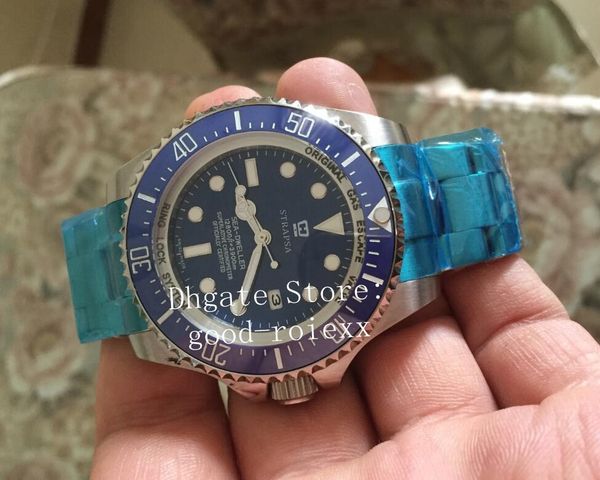 

44mm men's watches mens automatic 2813 watch men blue ceramic bezel dial 116660 dive sea sport glidelock clasp 126660 oyster wristwatch, Slivery;brown