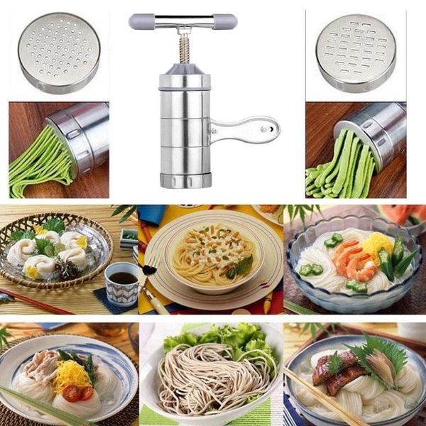 

manual stainless steel noodle maker press pasta machine crank cutter fruits juicer cookware making spaghetti kitchen tools