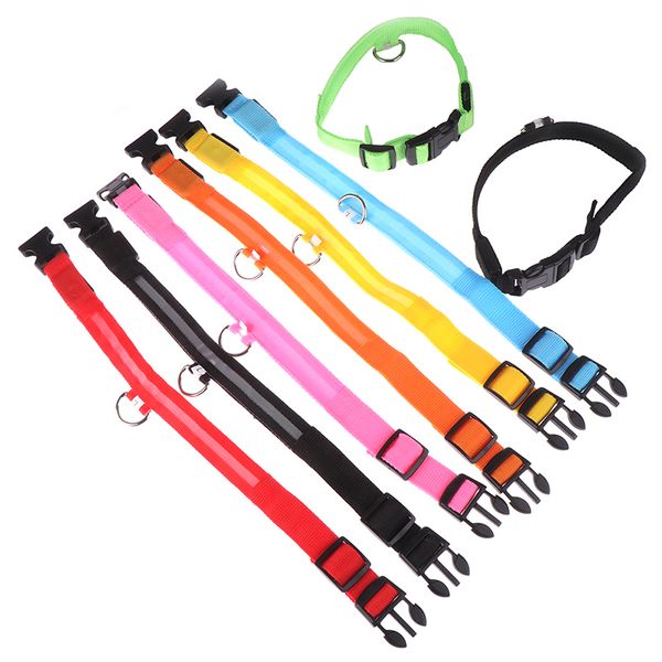 

1pc led dog collar personalized nylon pet dog tag collar puppy cat nameplate id collars adjustable for medium large dogs custom