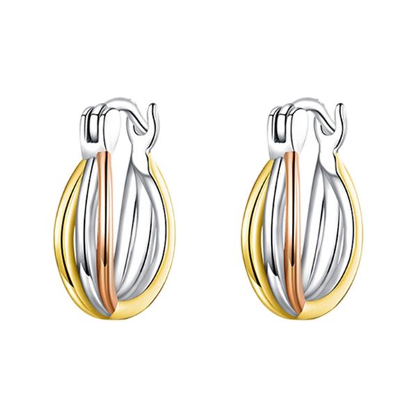 

women's fashion jewelry earrings simple fashion earrings ladies studs earring multi-circle round ear jewelry, Golden;silver