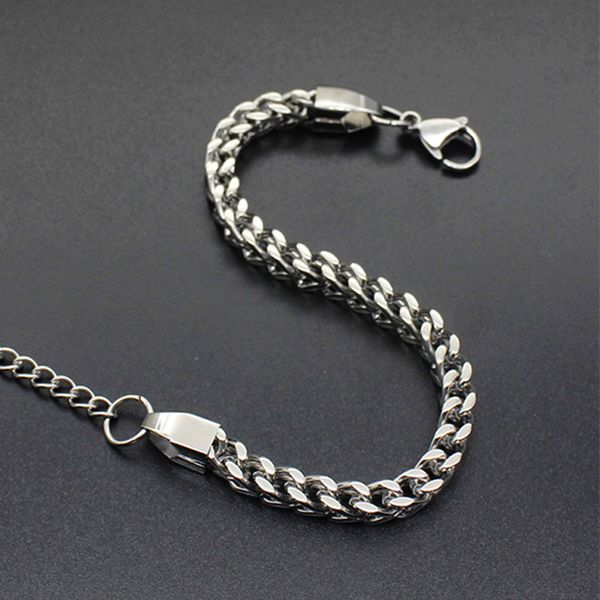 

mens bracelet stainless steel charm chain on hand steel bracelets hip hop jewelry gifts for male bracelet accessories wholesale, Black