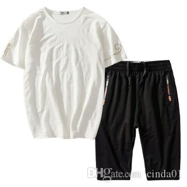 

large yard tracksuit sport suit men shorts set 2 pcs/sets plus size l 8xl summer men training suit, Gray