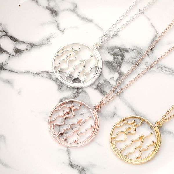 

30pcs hollow seaweed plant pendant necklace round float water grass chain jewelry necklace gift for girl, Silver