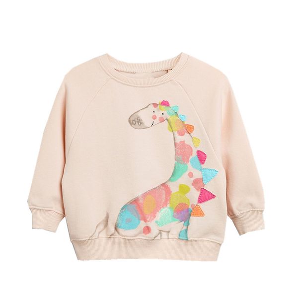 

2019 fashion cute long sleeve autumn spring t shirt for kids baby girls cartoon dinosaur sweatshirt t shirt 2-7 years clothes, Black