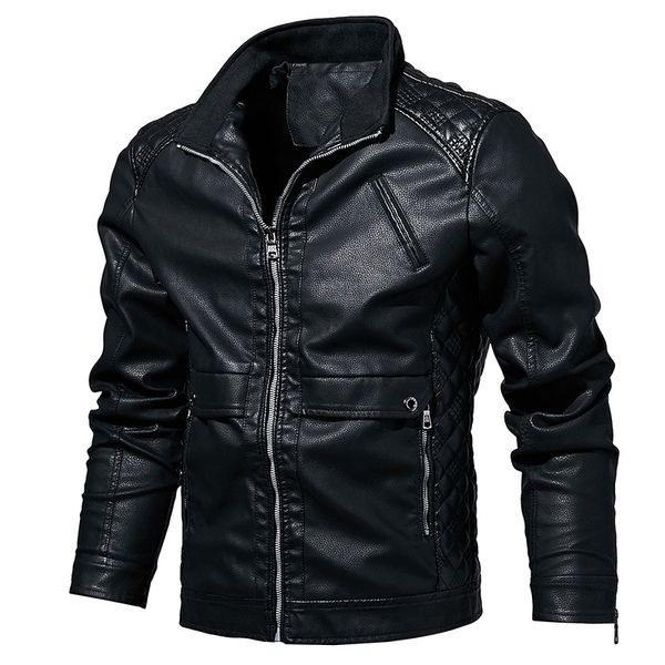 

19 years men's winter pu leather trend biker jacket europe and america large size coat, Black
