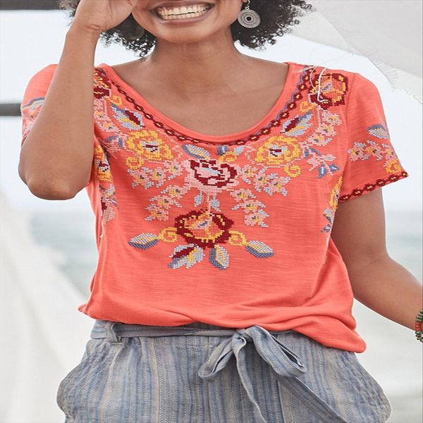 

2020 casual printed t-shirt female 2020 casual printed t-shirt female, White