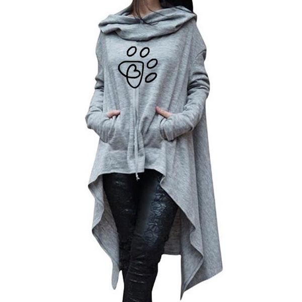 

letters print hoodies for women long irregular hoodies women sweatshirts femmes pattern casual female cotton buckle plus, Black