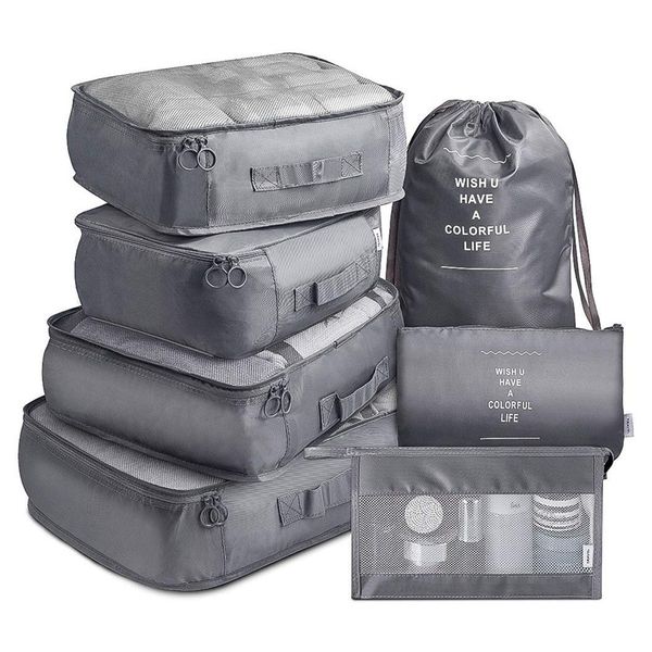 

7-piece travel storage bag luggage storage bag set with cosmetic