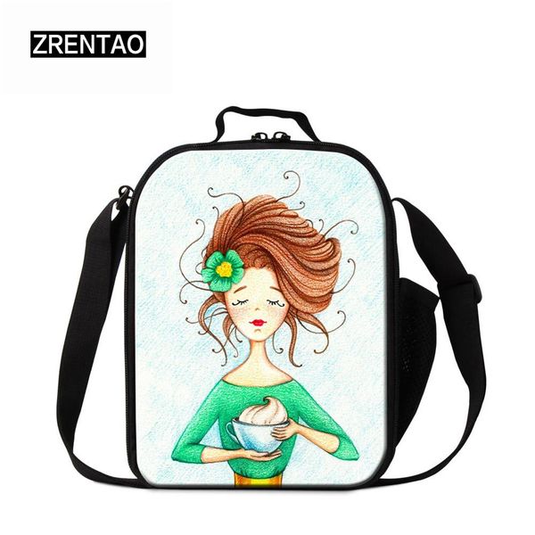 

dropshipping school supplies cartoon printing kindergarten children lunch bag with shoulder strap preschool toddler kid lunchbag, Blue;pink