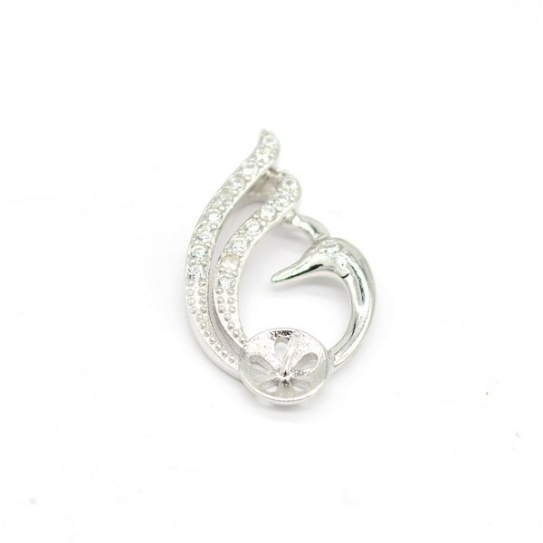 

s925 sterling silver collars drop empty,peacock pendant empty tower,diy necklace with a pendant, Slivery;crystal