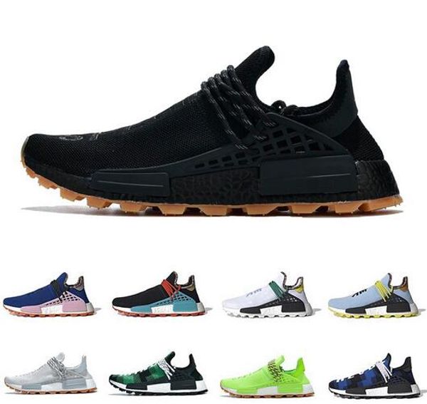 

new human race nmdce pharrell williams mens women sports designer shoes off black white grey primeknit pk runner xr1 r1 r2 running shoes