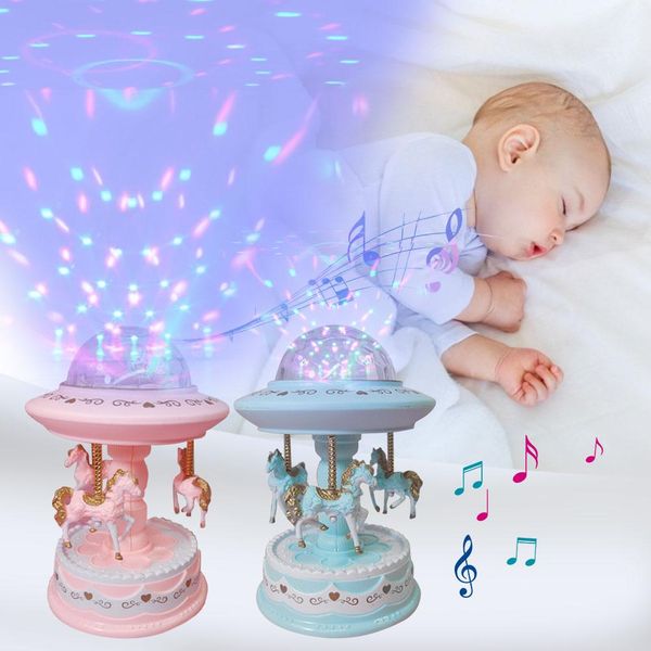 

детские игрушки luminous night sleep light carousel music player projector lamp младенца дети led сна умиротворить лампы подарки