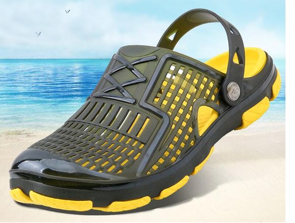 

2019 new men sandals summer flip flops slippers men outdoor beach casual shoes male sandals water shoes sandalia school, Black
