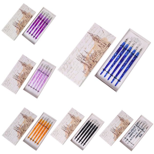 

5pcs/set acrylic dip pen ceramic pottery tools flat cartoon tip painting supplies polymer clay art applicance