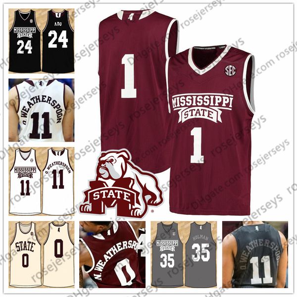 

пользовательские миссисипи state bulldogs msu баскетбол любое имя количество черный серый белый красный 0 ник weatherspoon 11 quinndary мужч, Black