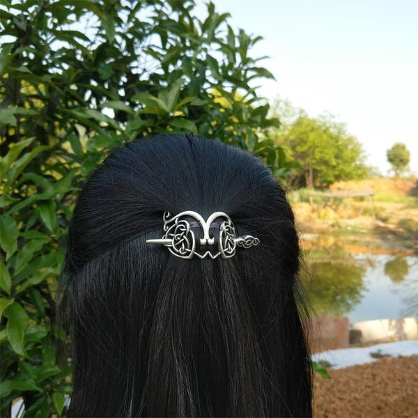 

norse viking celtics knotwork hairpin hair jewelry for women, Golden;white