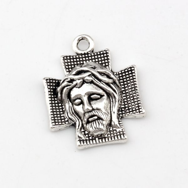 

100pcs antique silver alloy cross jesus christ charm pendants charm pendant for jewelry making necklace diy accessories 22x28mm a-491, Bronze;silver