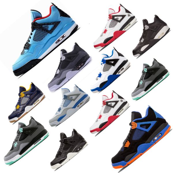 

travis jack blue 4 raptors 4s men basketball shoes pure money black cat white cement bred fire red fear alternate mens sports sneakers