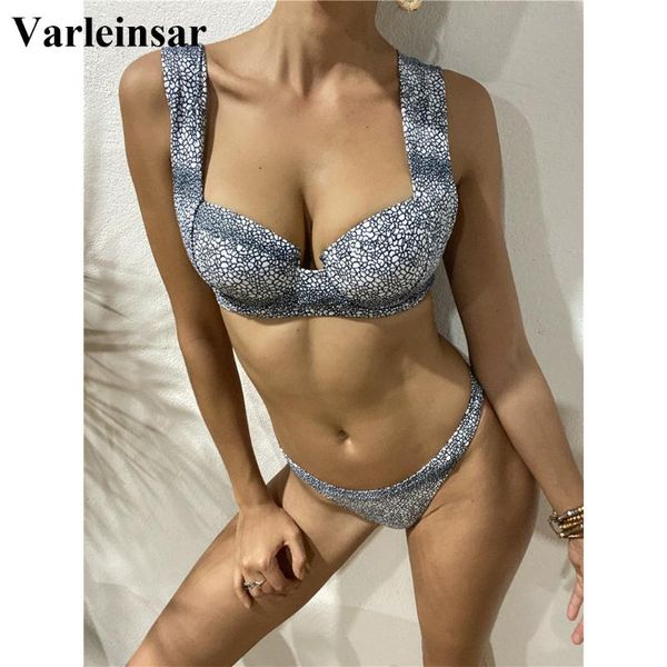 

bikinis set 2021 thong bikini push up swimsuit female swimwear women two-pieces with bra cup bather bathing suit swim lady v2235
