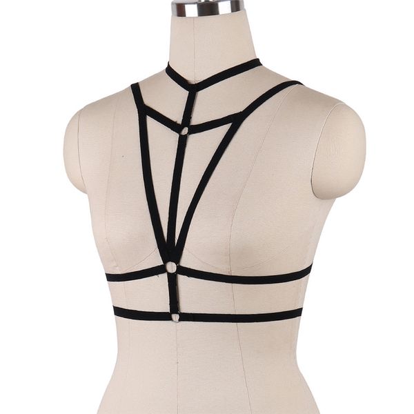 

fashion women bandage bra cupless elastic bras for women strap bralette bra bustier lingerie black inverted triangle belt, Black;brown