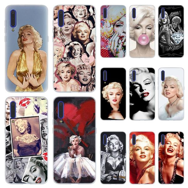 

fashion soft tpu phone case cover for coque xiaomi redmi 4x 4a 6a 7a y3 k20 5 plus note 8 7 6 5 pro marilyn monroe