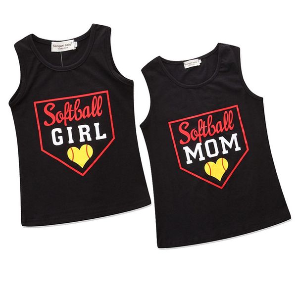 

graceful women and girl tight slim sleeveless tank vest mommy and me family matching clothes comfortable summer casual clothes