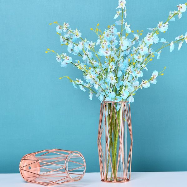 

nordic style metal flower rack glass test tube bottle lron art decorate hydroponic plant vase fashion color 2 specifications