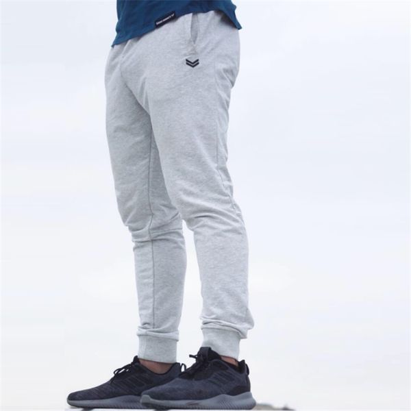 

2019 mens brand jogger sweatpants man gyms workout fitness cotton trousers male casual fashion skinny track pants, Black