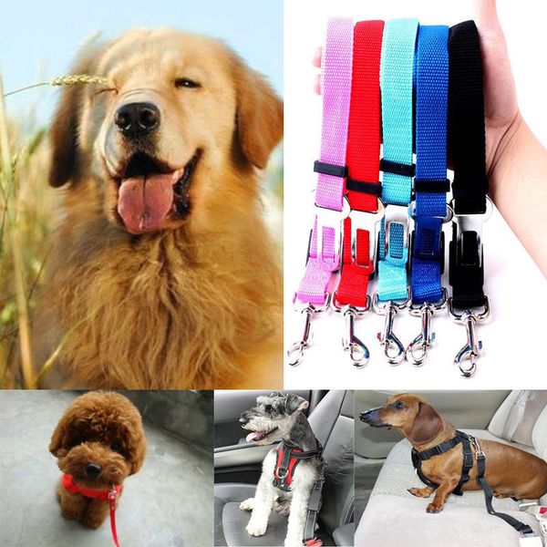 

pet car safety belt adjustable pet dog harnesses seat belt lead restraint strap car safety new solid color dog