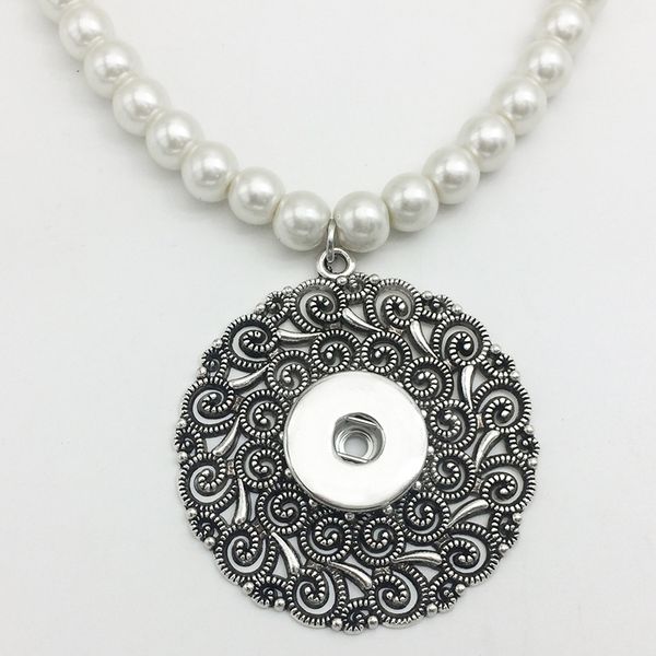 

new snap button jewelry pendant necklace for mom women nx5312 (fit 18mm 20mm snaps ) christmas gift, Silver