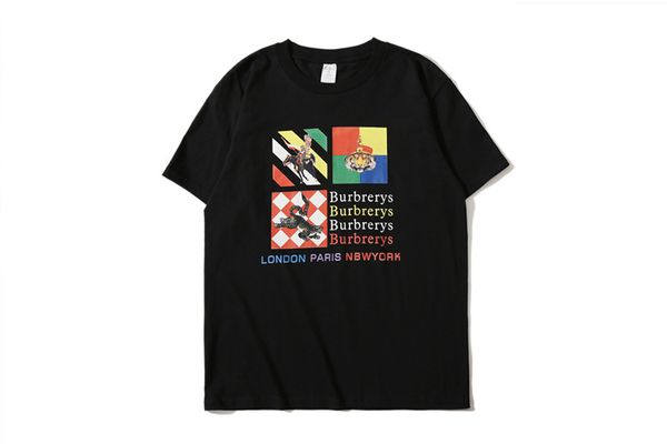 

2019 популярные мужские футболки чистый цвет хлопка свободного покроя стиль животных печати с коротким рукавом свободные облегающие мужские, White;black