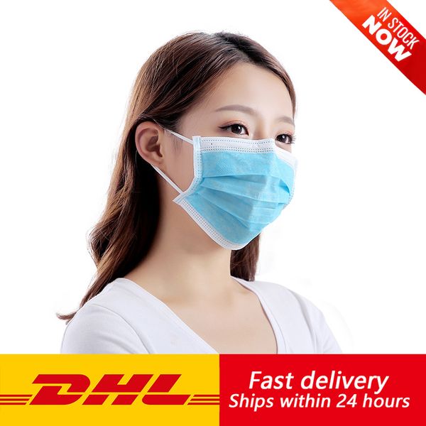 

запас dhl бесплатная одноразовая ce маска 3-слойная защитная маска для лица anti pm2.5 adult breathable facial dust fda mask