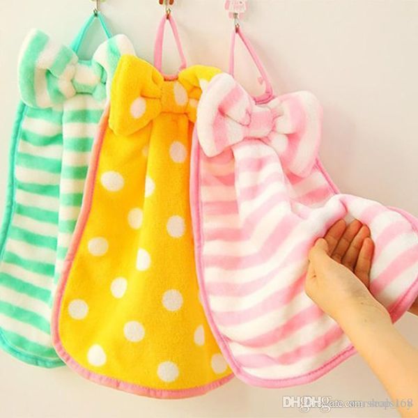 

dhl ship красочные лук чистящие ткани толстые коралловые кашемировые абсорбент кухня висит полотенца домашняя организация 35 * 30 см ty7-292