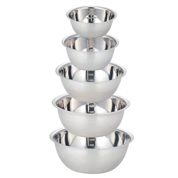 

5pcs practical bbq bowl set travel stacked wear resistant tableware outdoor picnic lightweight portable stainless steel camping