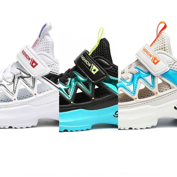 

2020 boys' frame girls' single children's shoes mesh hollowed-out sneakers small medium and large children's shoes, Black