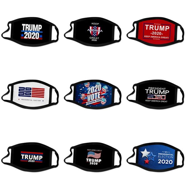 

trump america face mask cartoon printed reusable usa flag 3d leopard print anti dust washable outdoor mouth er designer trump masks lj #408, Black
