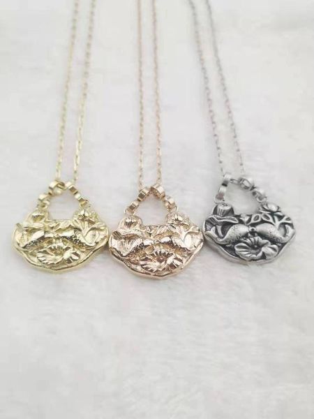 

chinese money bag woman leopard head necklace, Silver