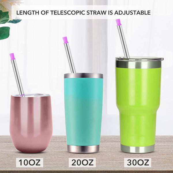 

portable straw water bottle new safe metal stainless steel straw food grade silicone straw