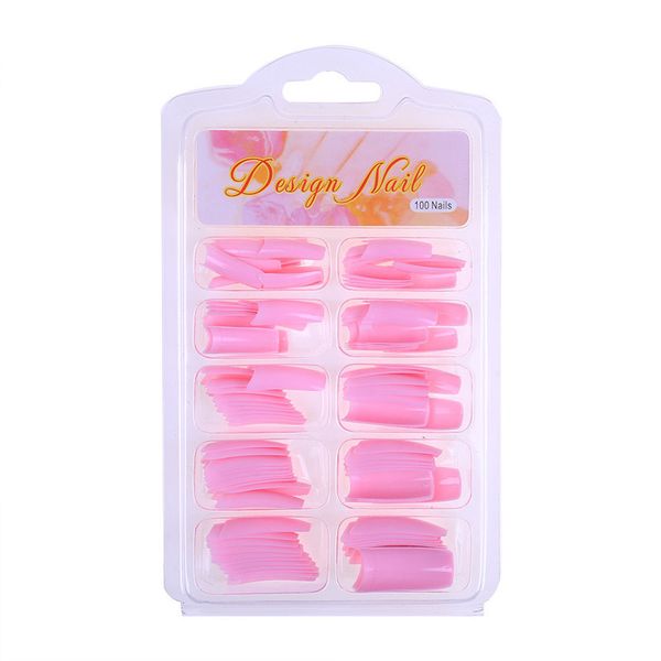 

100pc fake nails 10size french half-cover false nail art tips press on nails acrylic uv gel manicure tip for lady make up, Red;gold