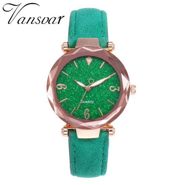

vansvar simple women watches fashion casual leather bracelet watch dress female clock ladies quartz wristwatch xb40, Slivery;brown