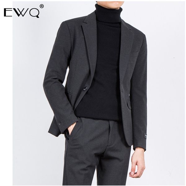 

ewq / suit for male loose coat self-cultivation tide small suit jacket autumn fashion new smart casual man's clothing 9y0061, White;black