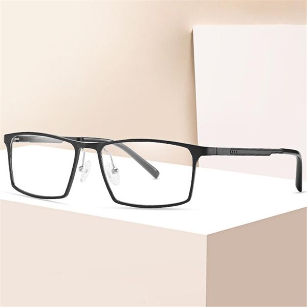 

anti blue light glasses fashion retro aluminum magnesium square glasses frame flat mirror computer anti blue, White;black