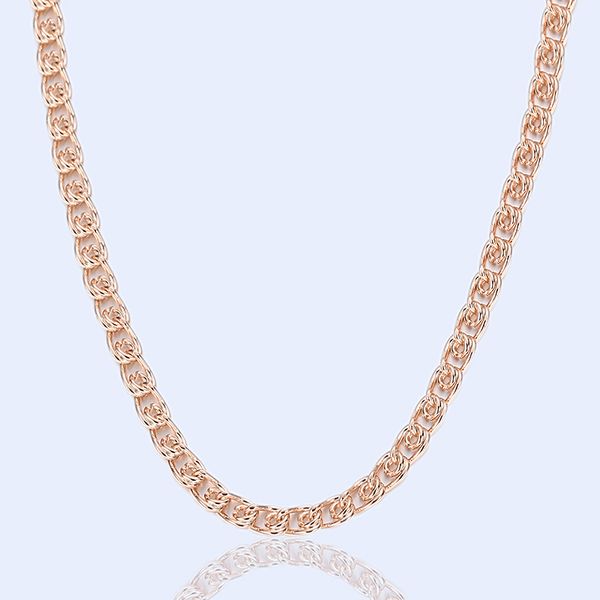 

fj smart 3.5mm women girls men 585 jewelry gold color snail twisted necklace factory chains 49cm 60cm, Silver