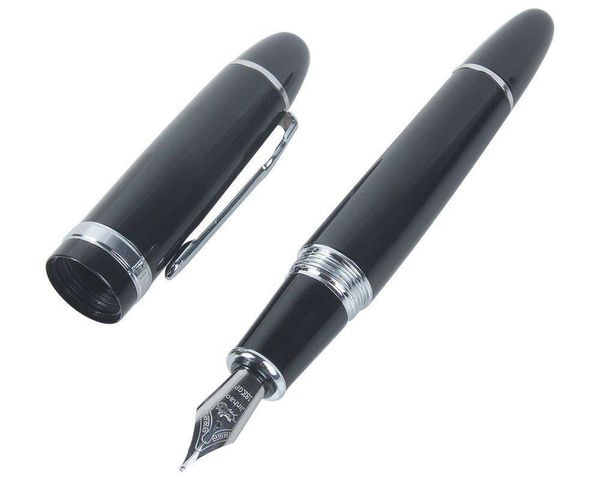 

deluxe steel jinhao 159 blue and silver trim medium nib smooth fountain pen colorful pens