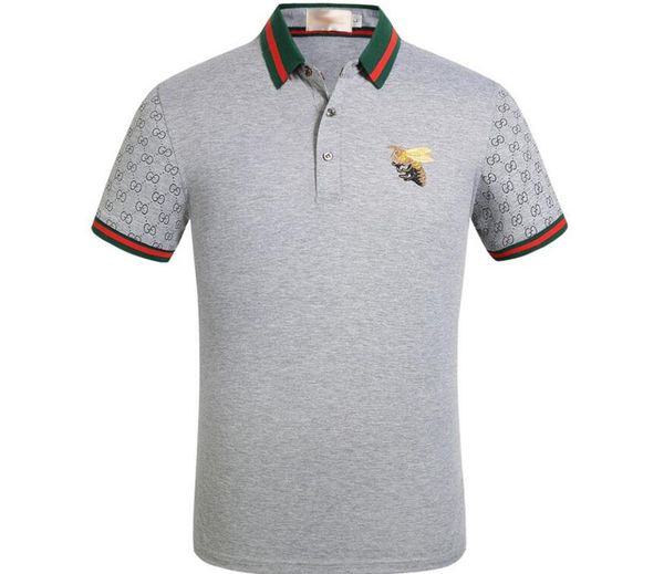 

19ss New kanye west футболка поло Летняя мода Bee вышивка High Street мужчины повседневная футбо