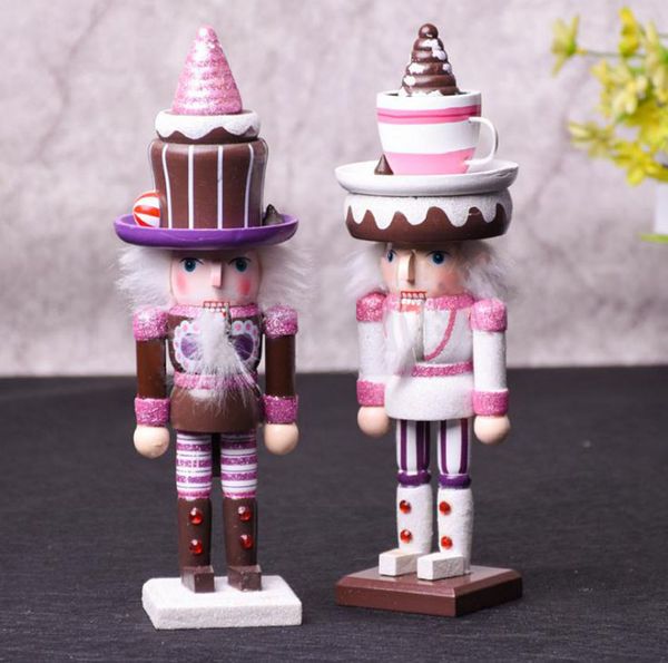 

25cm nutcracker puppet zakka creative deskdecoration wood made christmas ornaments drawing walnuts soldiers xmas figurine fa3046